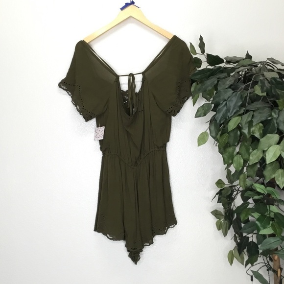 NWT Free People Green Romper - Picture 4 of 8